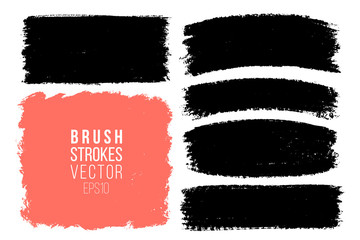 Hand painted various shapes for backdrops. Vector textured one color elements for designs. Simple textured backgrounds.