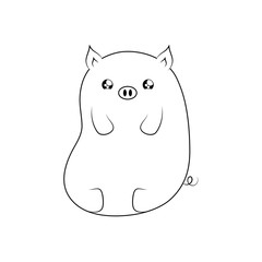 cute piggy baby animal kawaii style