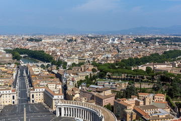 Panorama of Vatican city and Rome, Italy
