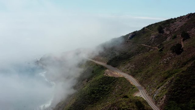 Aerial view of Big Sur Coast in California