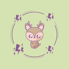 cute reindeer baby animal kawaii style