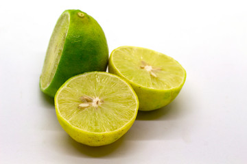 Fototapeta na wymiar Lemon on a white background, sour fruit, cook in Asia like Tom Yum,universal food