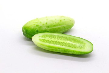 Cucumber on a white background, used for cooking, food,universal food