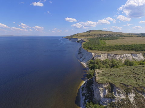 The cliff of Stepan Razin on Volga river, Saratov oblast, Russia