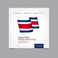 Costa Rica Independence Day Vector Template Design Illustration