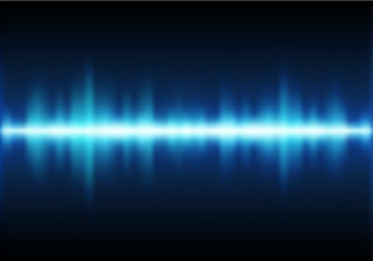 Fototapeta premium Sound wave vector background. Blue digital equalizer 