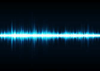 Sound wave vector background. Blue digital equalizer 