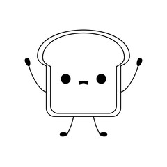 fresh bread slice kawaii style