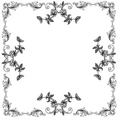 Floral frame ornament, for template of various card. Vector