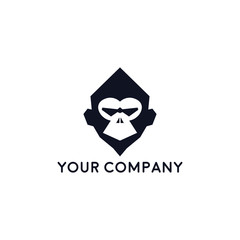 Monkey head logo template vector. Monkey face logo template vector. Ape logo template