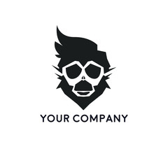 Monkey head logo template vector. Monkey face logo template vector. Ape logo template