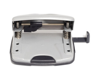  hole punch closeup lies on a white background