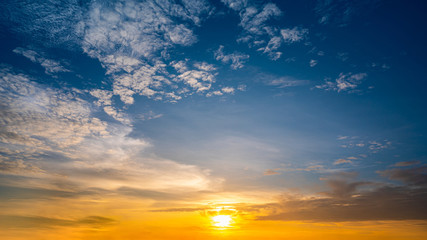 Sunset sky for background,sunrise sky and cloud at morning,nature for design art work.