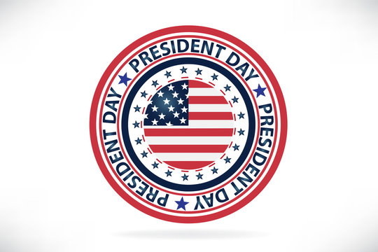 President Day seal stamp USA flag vector