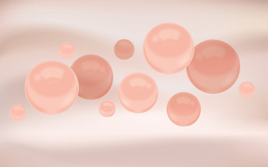 shiny soft pink circle bubble balls 3d graphic design