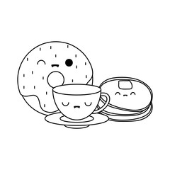 cup ceramic with set food kawaii style