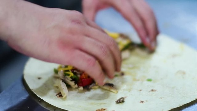 Quesadilla Making Process in slow motion and normal shot