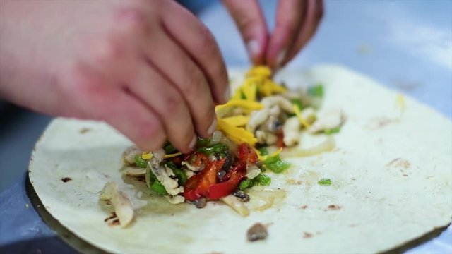 Quesadilla Making Process in slow motion and normal shot