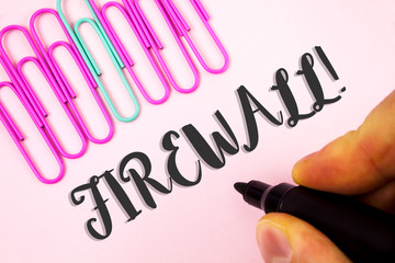 Word writing text Firewall Motivational Call. Business concept for Malware protection prevents...
