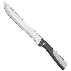 Vector realistic 3d kitchen tool glossy fruit knife