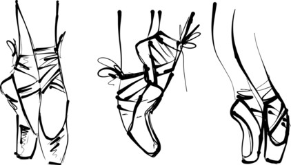 vector illustration of ballerina feet en pointe © Scarlet_Mari