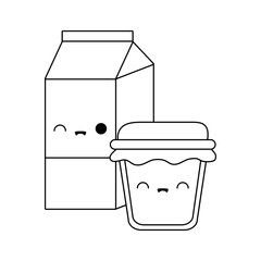 bottle of honey with box milk kawaii style