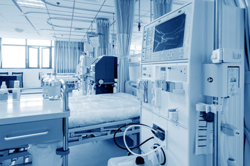 Hemodialysis machine in an hospital ward.