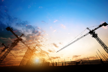 Dusk building site