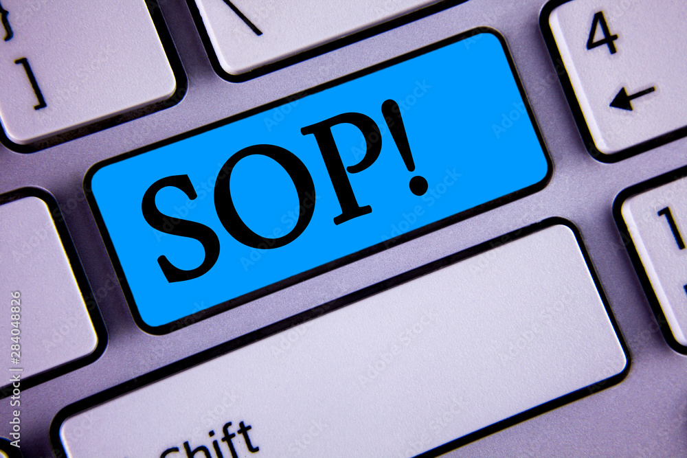 Poster writing note showing sop motivational call. business photo showcasing standard operating procedure r