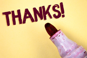 Text sign showing Thanks Motivational Call. Conceptual photo Appreciation greeting Acknowledgment...