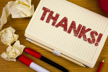 Conceptual hand writing showing Thanks Motivational Call. Business photo showcasing Appreciation...