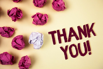 Writing note showing Thank You Motivational Call. Business photo showcasing Appreciation greeting...