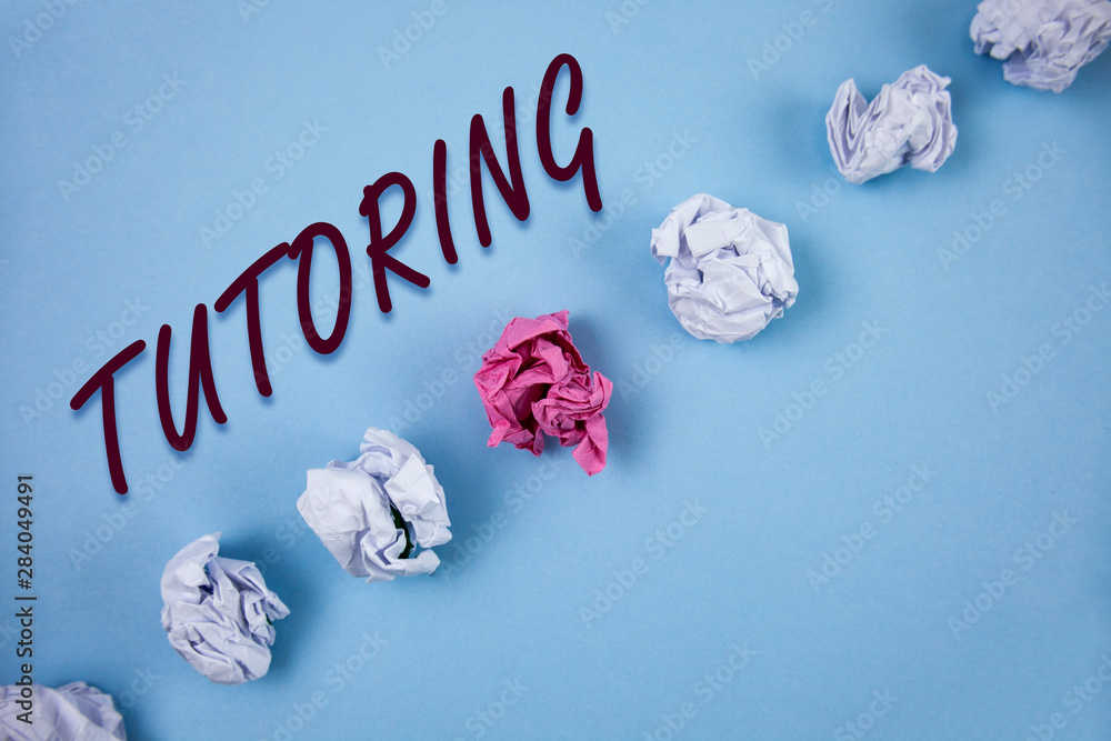 Poster handwriting text writing tutoring. concept meaning mentoring teaching instructing preparing supporti