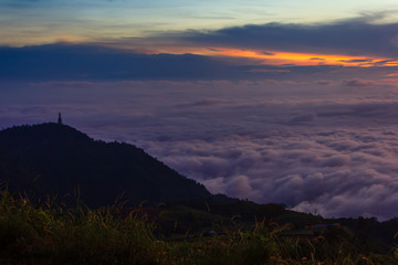 Morning mist at Phu Tubberk, Thailand