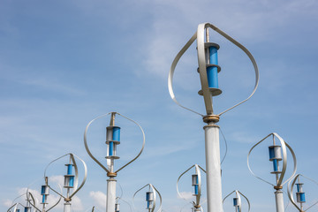 wind turbine in blue sky