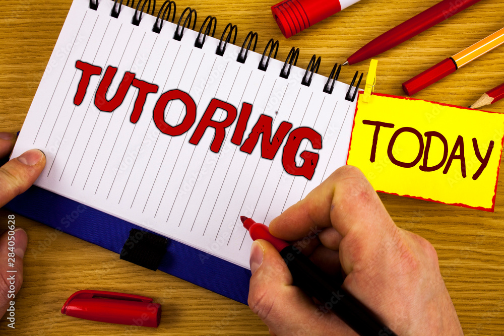 Poster handwriting text tutoring. concept meaning mentoring teaching instructing preparing supporting give 