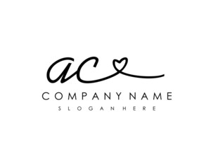 AC Initial handwriting logo vector