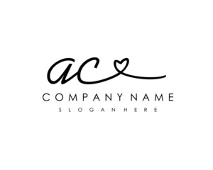 AC Initial handwriting logo vector