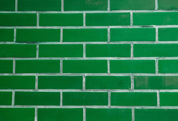 brick wall background old texture vintage color green