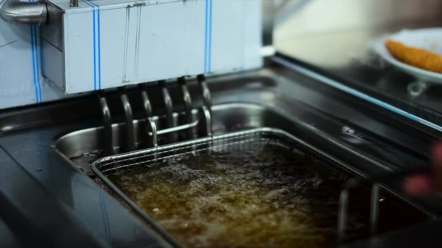Food making process in a restaurant kitchen Pizza