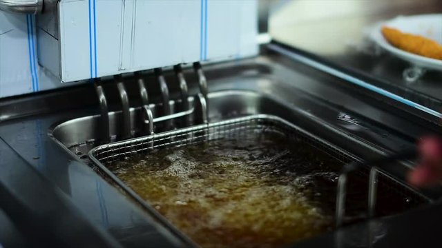 Food making process in a restaurant kitchen Pizza