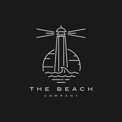 Fototapeta premium light house logo design vector template