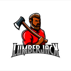 Lumberjack vector, lumberjack emblem logo