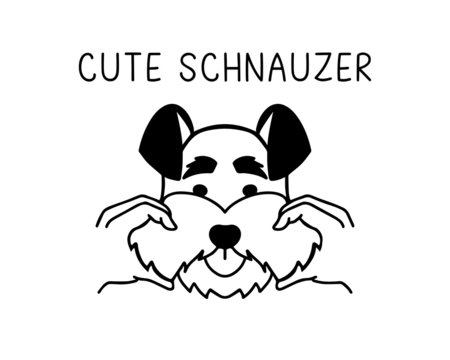 Schnauzer vector illustration in black and white  