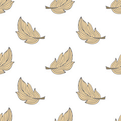 Seamless pattern with doodle feathers.