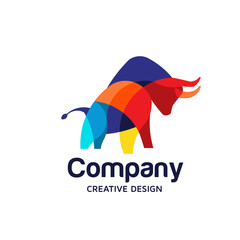 creative Colorful Bull Logo Symbol Vector Design Illustration