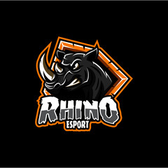 Angry Rhino vector, rhino gaming logo