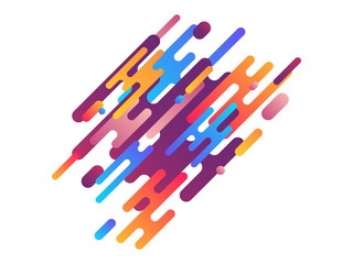 Orange, blue, maroon dynamic lines. Colorful strokes, diagonal lines, hatching. Vector illustration for brochure, label, logo, flyer design