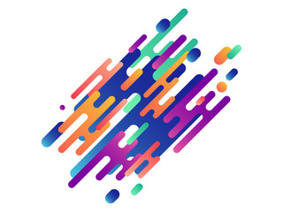 Orange, purple, blue, green dynamic lines. Colorful strokes, diagonal lines, hatching. Vector illustration for banner, poster, logo, cover design