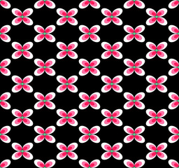 Japanese Pink And Black Blossom Seamless Pattern